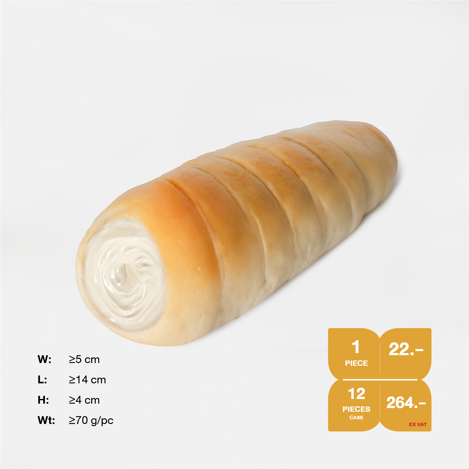 ขนมปังแช่แข็ง SYNOVA : ครีมฮอร์นรสวิปครีมนม (ยกกล่อง)